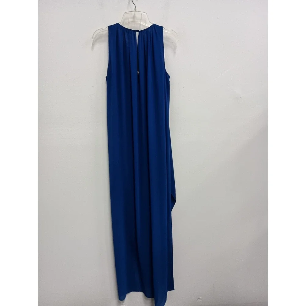 Michael Michael Kors Maxi Dress Womens Small Royal Blue Asymmetric Evening Party - Picture 10 of 11